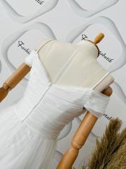 Drape abiye - Beyaz
