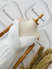 Drape abiye - Beyaz