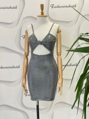 Mini elbise - Gümüş